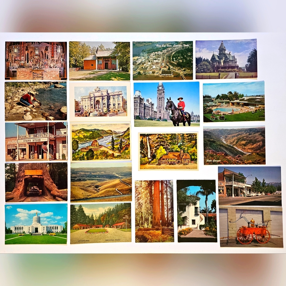 20 Vintage Postcards from Early 1900's California, Oregon, Idaho, and more
